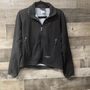 Vintage Y2K Patagonia Women's Size Small Black Full Zip Fleece Jacket Coat